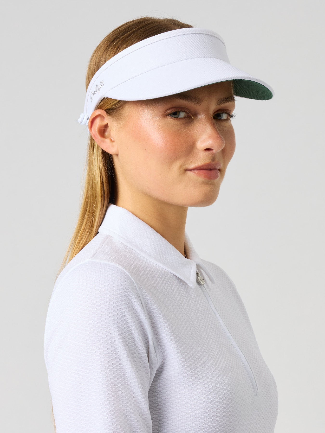 Daily Sports White Crystal-Embellished Manda Big Visor Visors – Daily Sports USA main image 2