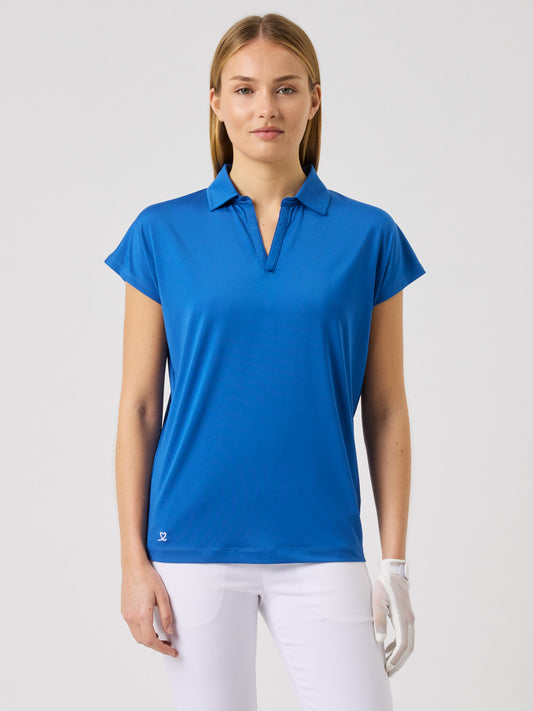 Bella Birdie Cap-Sleeved Top Mid Blue