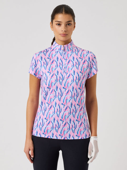 Air Cap-Sleeved Top Swerly Stripe