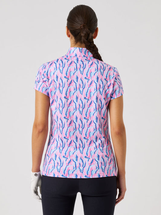 Air Cap-Sleeved Top Swerly Stripe