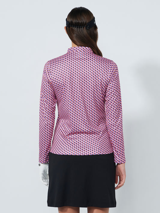 Printed Long-Sleeved Top Pop Geo