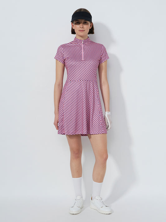 Printed Cap-Sleeved Dress 88 CM Pop Geo