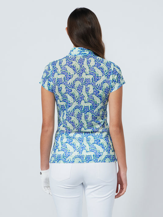 Breeze Mesh Cap-Sleeved Top Jaguar