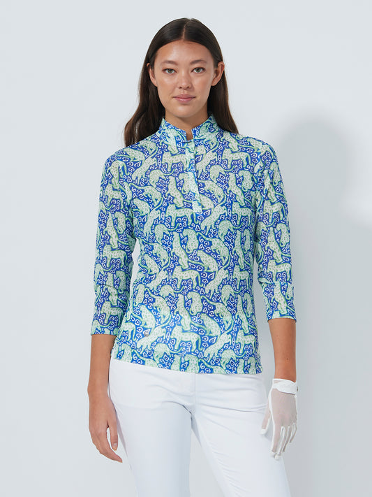 Breeze Mesh 3/4-Sleeved Top Jaguar