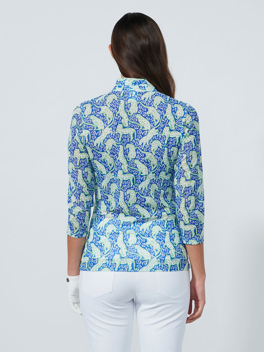 Breeze Mesh 3/4-Sleeved Top Jaguar