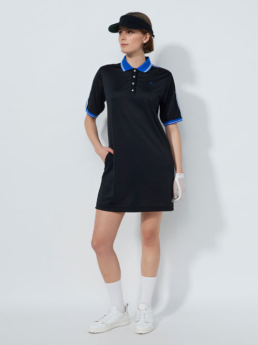 Pique 1/2-Sleeved Dress Black