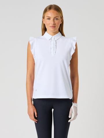 Frill Sleeveless Top White