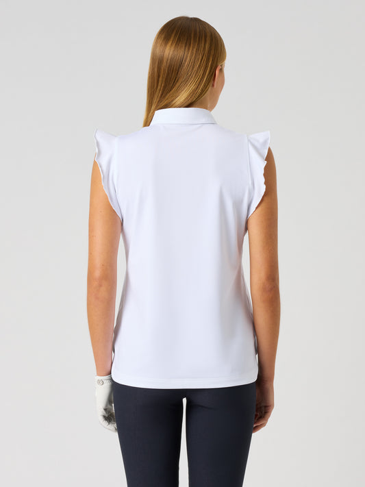 Frill Sleeveless Top White