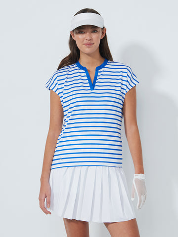 Itami Cap-Sleeved Top Nautical Blue