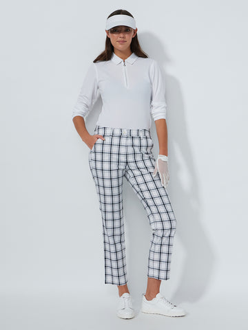 Golf Plaid Ankle Pants white/black