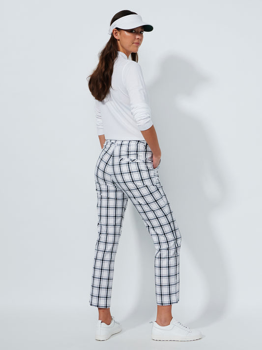 Golf Plaid Ankle Pants white/black