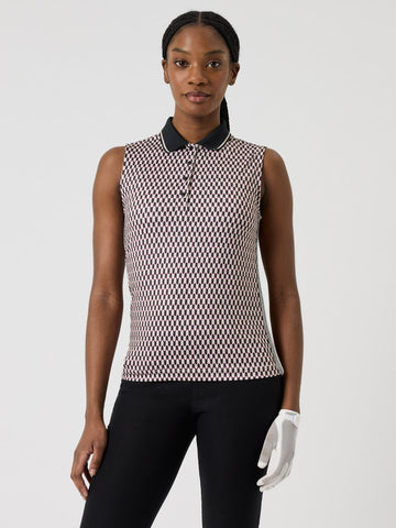 Geometric Sleeveless Top Abstract Wave
