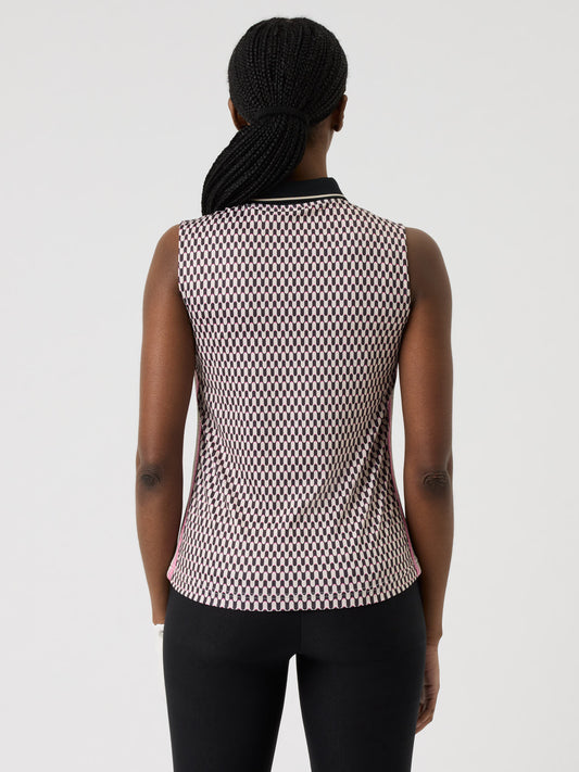 Geometric Sleeveless Top Abstract Wave