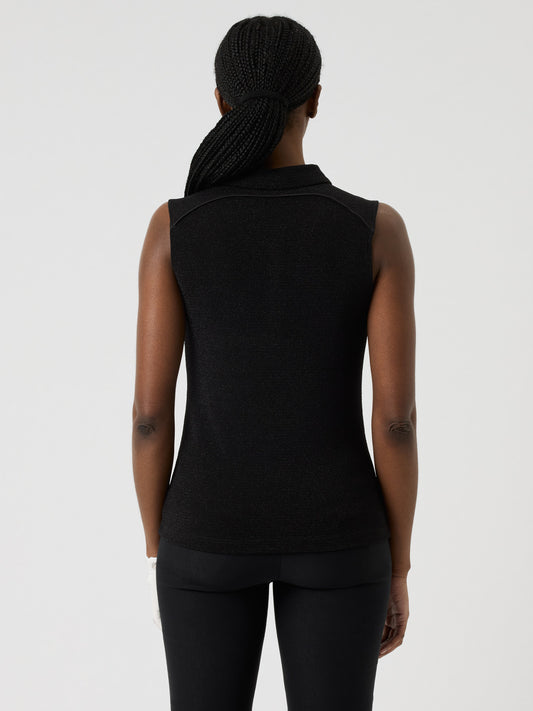 Fancy Sleeveless Top Black