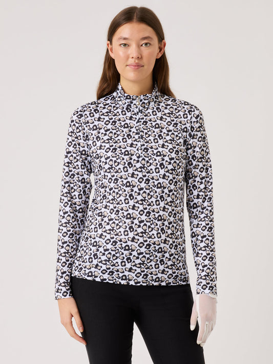 Sheermotion Long-Sleeved Top Leo Contrast