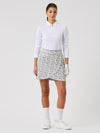 Dull Printed Wrap Skort 45 cm Abstract Swirl