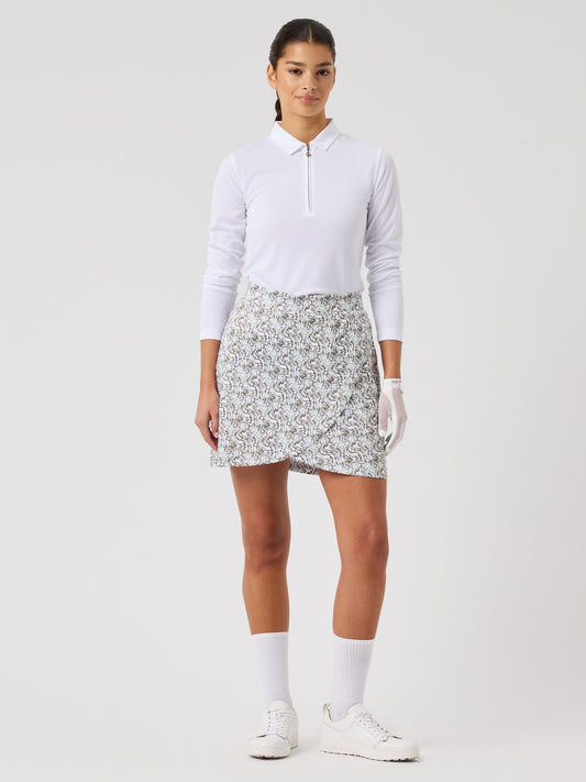 Dull Printed Wrap Skort 45 cm Abstract Swirl