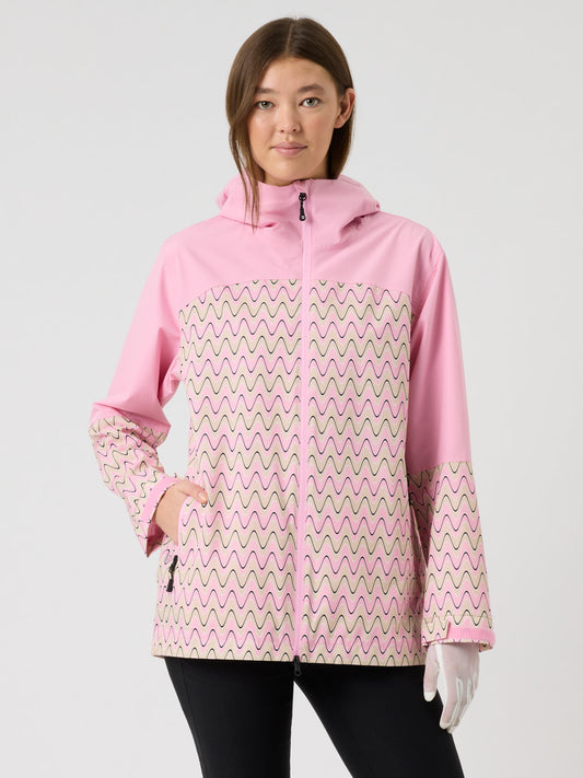 Faenza Print Rain Jacket Geometric Wave