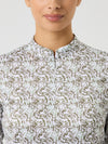 Dull Printed Long-Sleeved Top Abstract Swirl