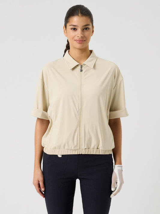 1/2-Sleeved T-Shirt Jacket Oyster