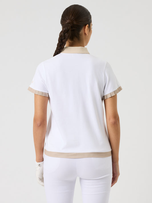Pleat Short-Sleeved Top White