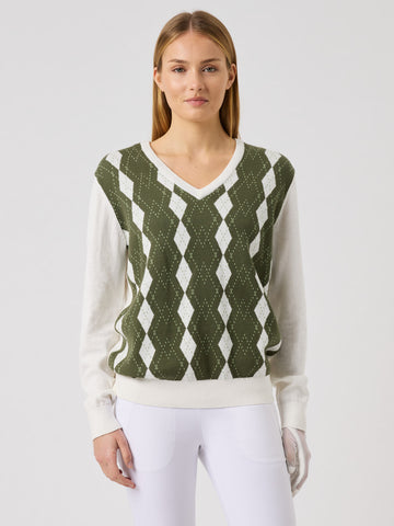 Argyle Pullover White