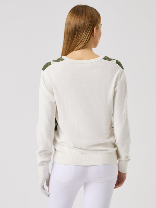 Argyle Pullover White
