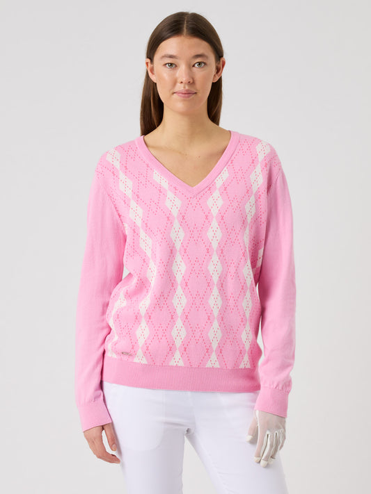 Argyle Pullover Prism Pink