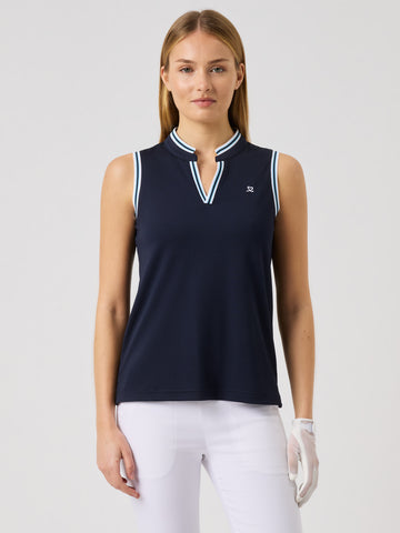 Round Neck Sleeveless Top Navy