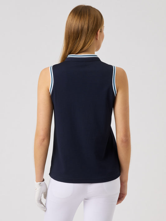 Round Neck Sleeveless Top Navy