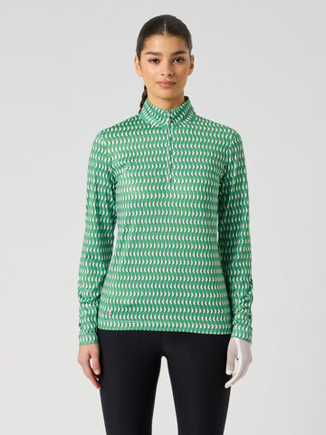 Printed Air Ls Half Neck Banana Leaf