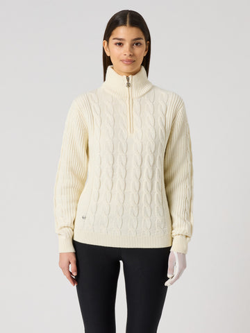 Cable Ls Pullover Unlined Ivory