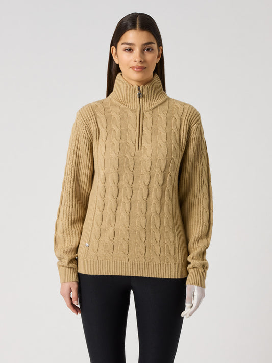 Cable Ls Pullover Lined Bark