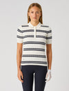 Stripe Madelene 1/2s Polo Shirt White