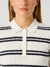 Stripe Madelene 1/2s Polo Shirt White