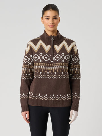 Jacquard Pullover Unlined Brownie
