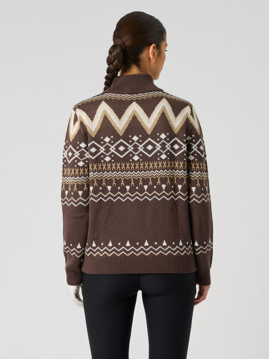 Jacquard Pullover Unlined Brownie