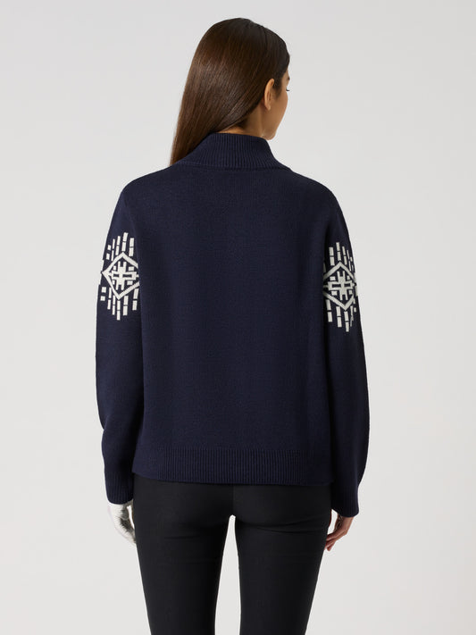 Half Neck Pullover Unlined Navy