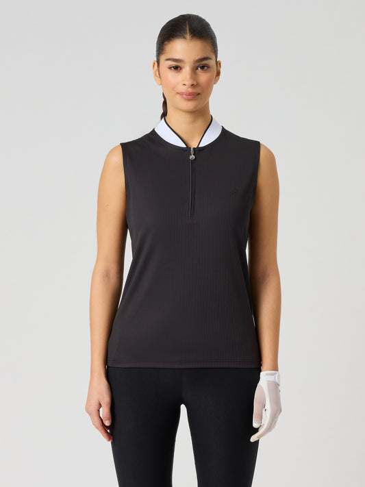 Ribbed Sl Polo Shirt Black