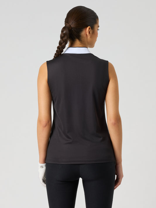 Ribbed Sl Polo Shirt Black