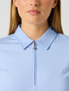 Ribbed Ls Polo Shirt Light Blue