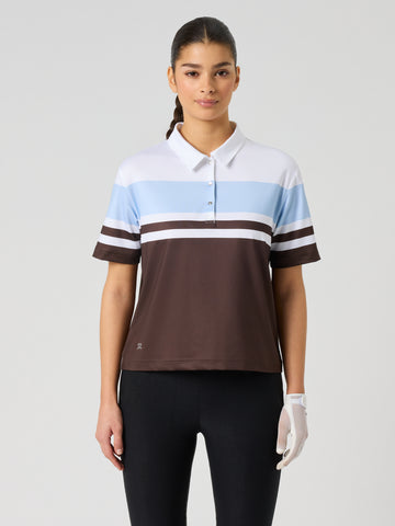 Cropped Striped 1/2s Polo Shirt Brownie