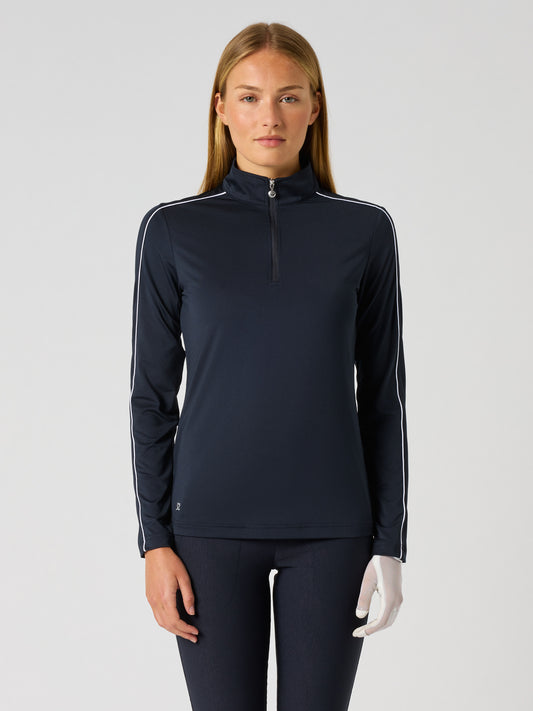 Piping Ls Polo Shirt Navy