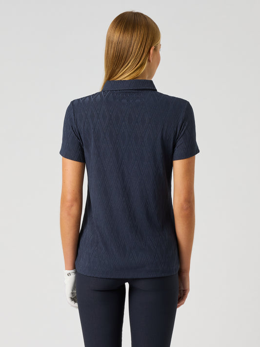 Graphic Jaquard Ss Polo Shirt Navy