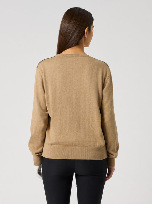 Argyle V-neck Pullover Bark