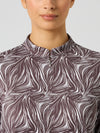 Dull Printed Ls Half Neck Zebra
