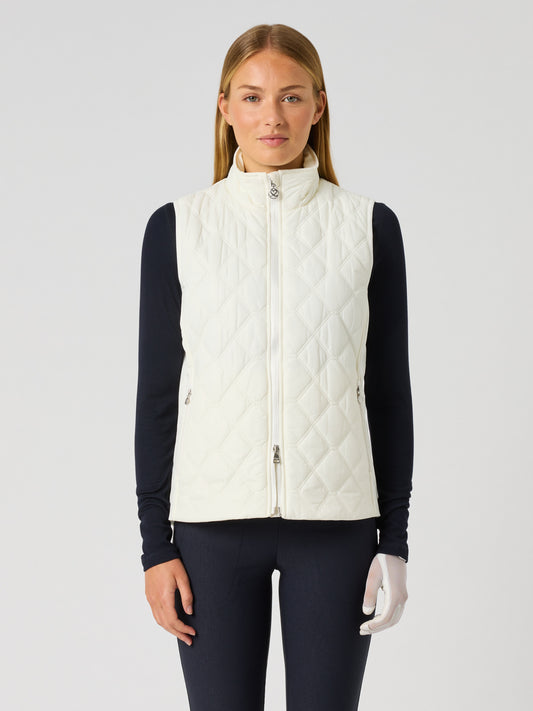 Quilt Padded Vest Ivory