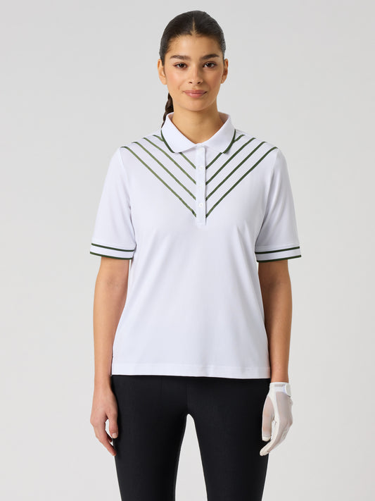 Ribbon 1/2s Polo Shirt White