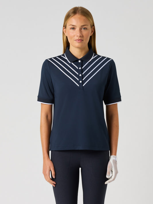 Ribbon 1/2s Polo Shirt Navy