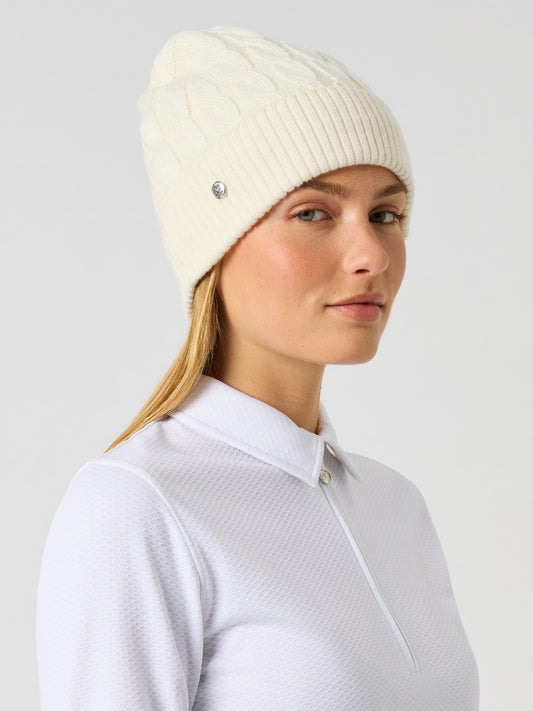 Cable Knit Hat Ivory